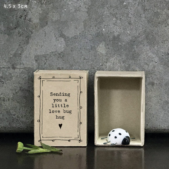 East of India Matchbox Porcelain Love Bug Gift - Sending Love Bug Hug