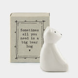 East of India Matchbox Porcelain Bear - All You Need Is A Bear Hug