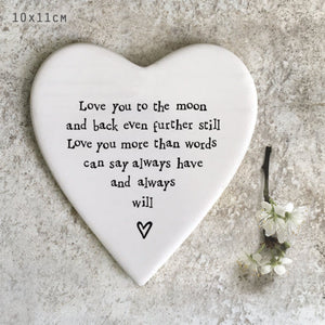 East of India Square Coaster - Love you to the moon and back