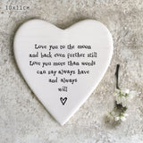 East of India Square Coaster - Love you to the moon and back