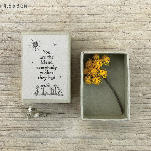 East of India Matchbox Gift - You Are The Friend Everybody Wishes They Had