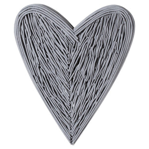Large Grey Wicker Heart 85cms