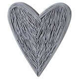 Large Grey Wicker Heart 85cms