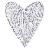 Large White Wicker Hanging Heart 85cms