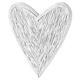 Extra Large White Wicker Hanging Heart 100cms