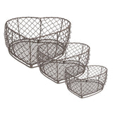 Set of Three Wire Storage Baskets