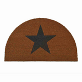 Half Moon Natural Door Mat With Grey Star From Garden Trading