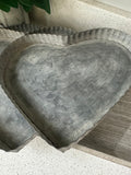 Set of Three Metal Heart Trays
