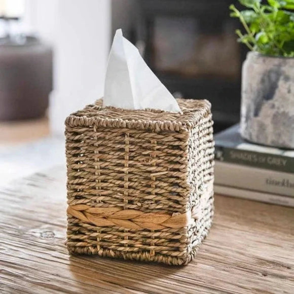 Square Woven Tissue Box Holder From Garden Trading