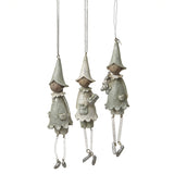 Set of Three Hanging Quirky Mischievous Christmas Elves