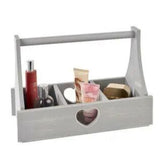 Grey Wooden Storage Trug With Heart Cut-out